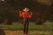 Winslow Homer Farmer with a Pitchfork, oil on board painting by Winslow Homer Germany oil painting artist
